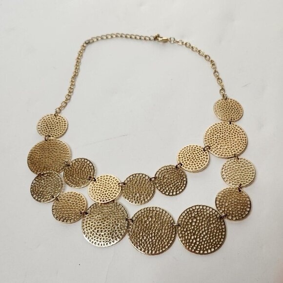 Women's Gold Toned Disc Necklace - Picture 1 of 3